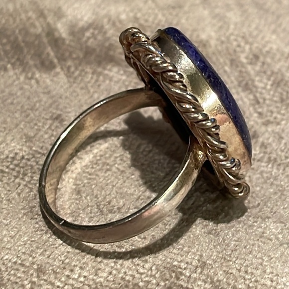 Lapis Lazuli Silver Ring Size 7 - Picture 2 of 8